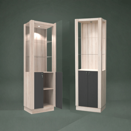 ตู้โชว์กระจก WISDOM DESIGN FURNITURE รุ่น CB-001 60 ซม. สีโซลิค/กราไฟท์_4