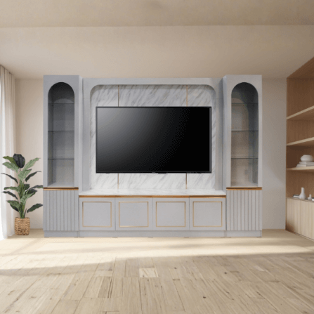 ตู้วางทีวี WISDOM DESIGN FURNITURE รุ่น MABEL 300 ซม. สีไลท์ยีนส์/ไวท์มาร์เบิ้ล_4