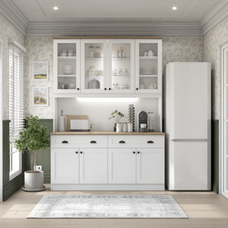 ครัวไม้สำเร็จ ตู้ตั้งพื้นท็อปเรียบ WISDOM DESIGN FURNITURE KT-161 160 ซม. สีขาว/โรม่า_4