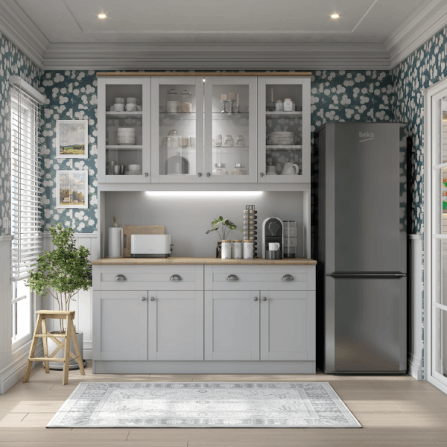 ครัวไม้สำเร็จ ตู้ตั้งพื้นท็อปเรียบ WISDOM DESIGN FURNITURE KT-161 160 ซม. สีฟ็อก/โรม่า_4