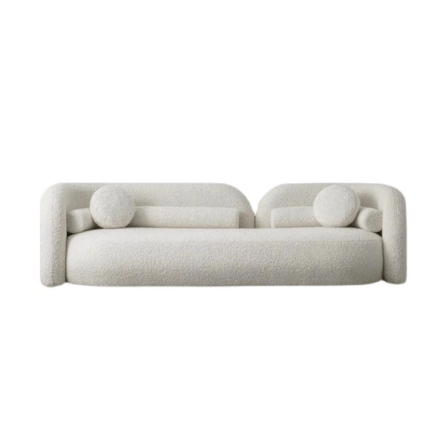 โซฟา 3 ที่นั่ง WISDOM DESIGN FURNITURE รุ่น VIA 270 ซม. ผ้าขนแกะ สีขาว_4
