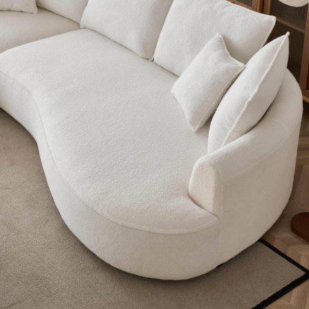 โซฟา 3 ที่นั่ง WISDOM DESIGN FURNITURE รุ่น ANGLE 300 ซม. ผ้าขนแกะ สีขาว_4