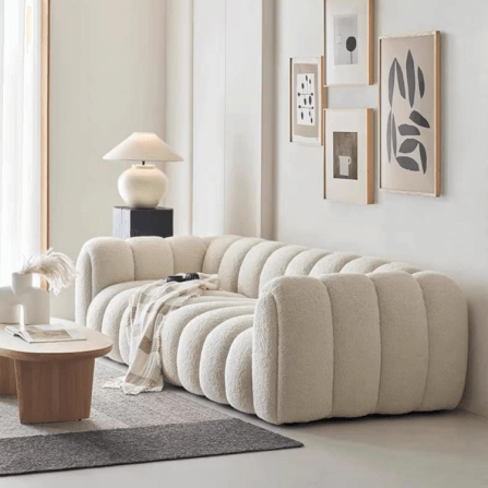 โซฟา 3 ที่นั่ง WISDOM DESIGN FURNITURE รุ่น LISA 220 ซม. ผ้าขนแกะ สีขาว_4