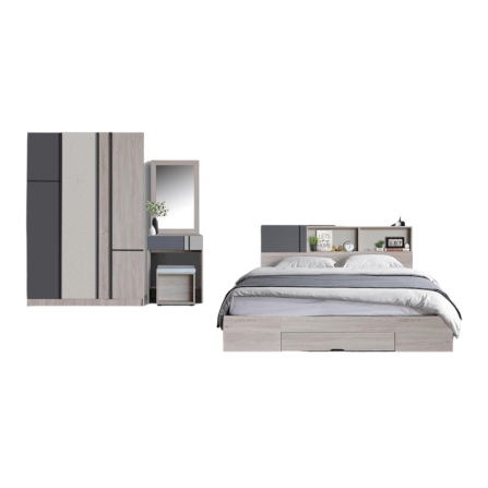 ชุดห้องนอน + ที่นอน 5 ฟุต WISDOM DESIGN FURNITURE รุ่น AVA ท้ายลิ้นชัก สี โซลิค_5