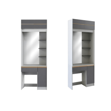 ชุดห้องนอน + ที่นอน PVC 6 ฟุต WISDOM DESIGN FURNITURE รุ่น BRAELYN 5 (กระจก) สียีนส์/กราไฟท์_5