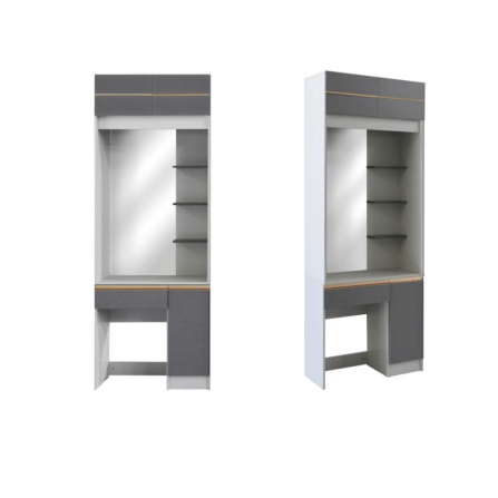ชุดห้องนอน + ที่นอน PVC 6 ฟุต WISDOM DESIGN FURNITURE รุ่น BRAELYN 6 (กระจก) สียีนส์/กราไฟท์_5