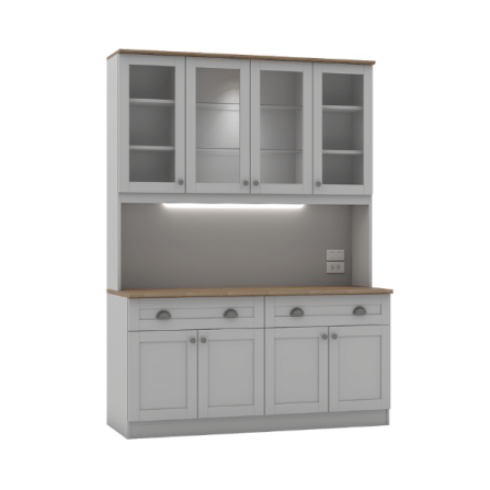 ครัวไม้สำเร็จ ตู้ตั้งพื้นท็อปเรียบ WISDOM DESIGN FURNITURE KT-161 160 ซม. สีฟ็อก/โรม่า_5