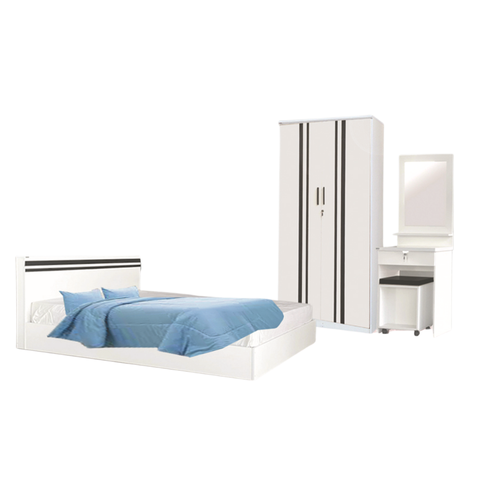 ชุดห้องนอน 3.5 ฟุต WISDOM DESIGN FURNITURE รุ่น SUPER SAVE สีขาว_5
