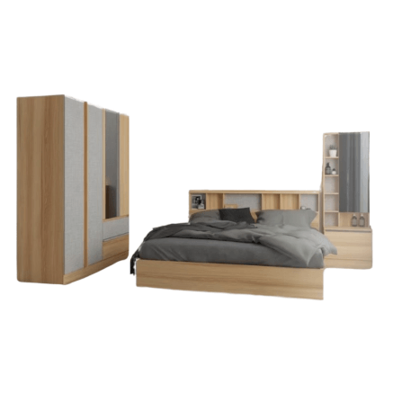 ชุดห้องนอน + ที่นอนสปริง 5 ฟุต WISDOM DESIGN FURNITURE รุ่น TENSHI สีไลท์ยีนส์/แอช_6