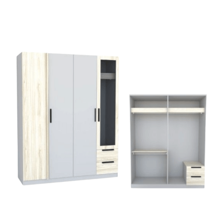 ชุดห้องนอน + ที่นอน PVC 6 ฟุต WISDOM DESIGN FURNITURE รุ่น VIDA2 สีไวท์โอ๊ค/เทา_6
