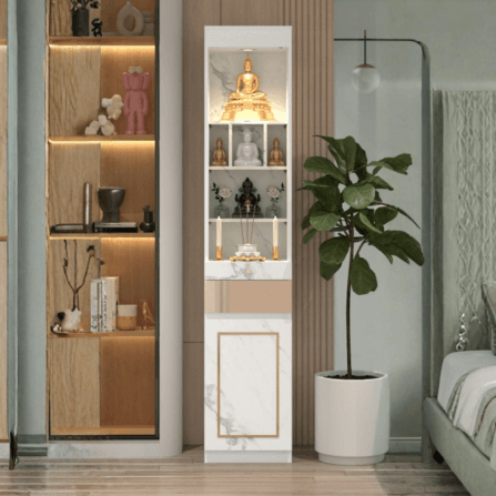 ตู้พระ WISDOM DESIGN FURNITURE รุ่น GO-05 ขนาด 40 ซม. สีขาว/มาร์เบิ้ล/โกลด์_5