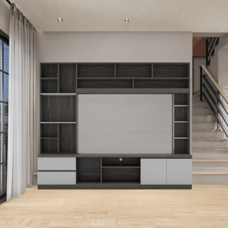 ตู้วางทีวี WISDOM DESIGN FURNITURE รุ่น HT-243A 240 ซม. สีไลท์เวงเก้/เทา_3
