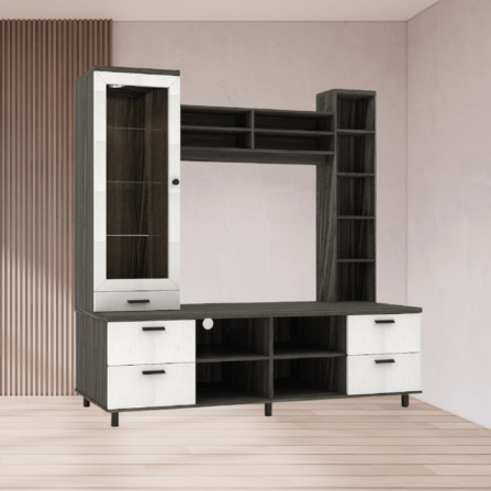 ตู้วางทีวี WISDOM DESIGN FURNITURE รุ่น HT-006 180 ซม. สีไลท์เวงเก้/แฟบริค_4