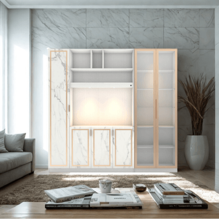 ตู้วางทีวี WISDOM DESIGN FURNITURE รุ่น GW-242 240 ซม. สีขาว/มาร์เบิ้ล/โกลด์_4