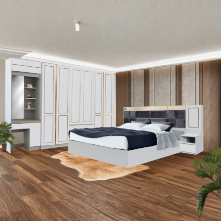 ชุดห้องนอน + ที่นอน PVC 6 ฟุต WISDOM DESIGN FURNITURE รุ่น BRAELYN 6 สีไลท์ยีนส์/ขาว_7
