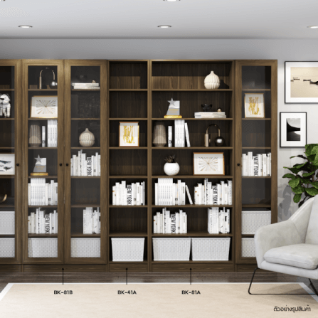 ตู้หนังสือ WISDOM DESIGN FURNITURE รุ่น BK-81B 80 ซม. สีมอคค่า_4
