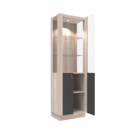 ตู้โชว์กระจก WISDOM DESIGN FURNITURE รุ่น CB-001 60 ซม. สีโซลิค/กราไฟท์_5