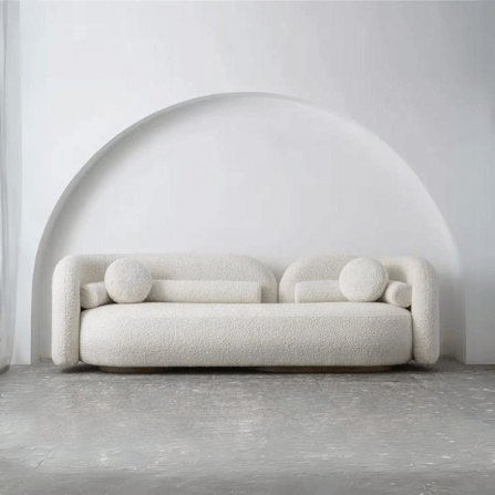 โซฟา 3 ที่นั่ง WISDOM DESIGN FURNITURE รุ่น VIA 270 ซม. ผ้าขนแกะ สีขาว_5