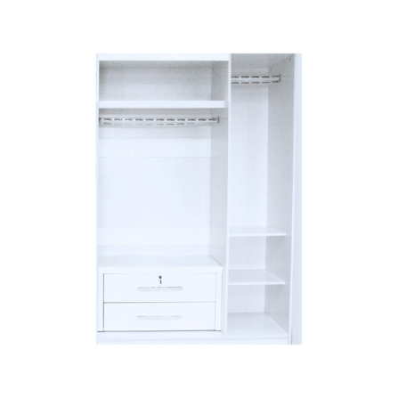 ตู้เสื้อผ้า 3 บานเปิด WISDOM DESIGN FURNITURE รุ่น MILANO135 135 ซม. สีขาว_4