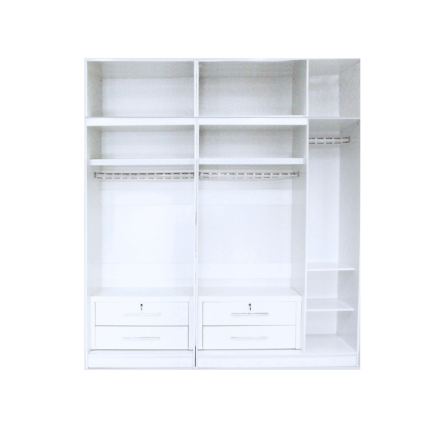 ตู้เสื้อผ้า 5 บานเปิด WISDOM DESIGN FURNITURE 225 ซม. สีขาว_4