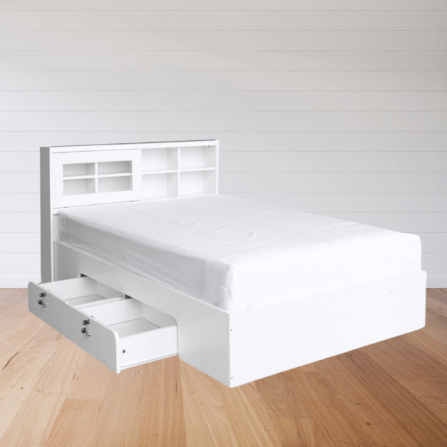 เตียง + ที่นอนสปริง 3.5 ฟุต WISDOM DESIGN FURNITURE รุ่น DESIGN-D สีขาว_4