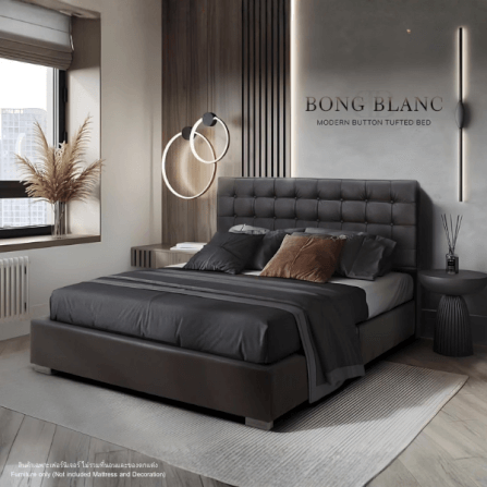 ฐานรองหัวเตียง 6 ฟุต WISDOM DESIGN FURNITURE รุ่น BONG BLANC สีดำ_4