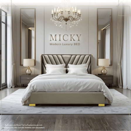 ฐานรองหัวเตียง 6 ฟุต WISDOM DESIGN FURNITURE รุ่น MICKY สีเทา_4