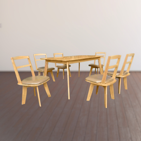 ชุดโต๊ะอาหารไม้ 6 ที่นั่ง WISDOM DESIGN FURNITURE รุ่น HIWAY 150 ซม. สีธรรมชาติ_3