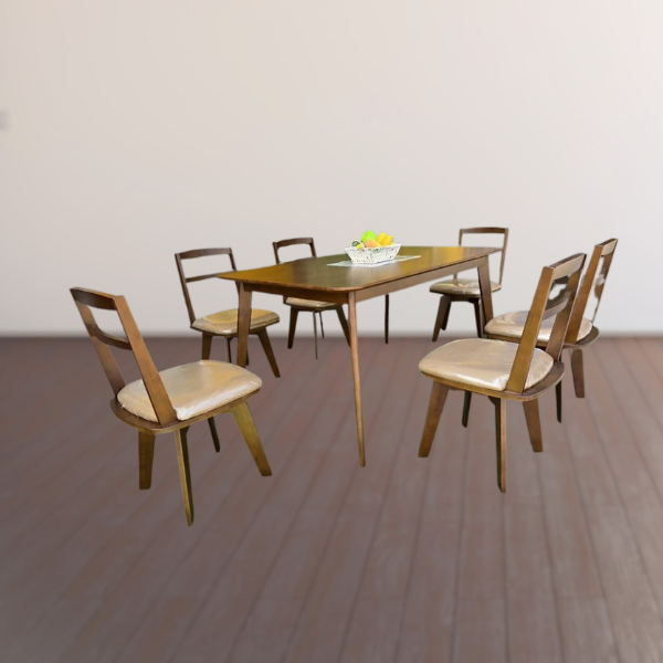ชุดโต๊ะอาหารไม้ 6 ที่นั่ง WISDOM DESIGN FURNITURE รุ่น HIWAY 150 ซม. สีคาปูชิโน่_3