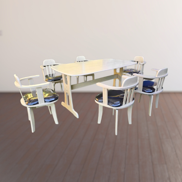 ชุดโต๊ะอาหารไม้ 6 ที่นั่ง WISDOM DESIGN FURNITURE รุ่น RANDOM 150 ซม. สีธรรมชาติ_3