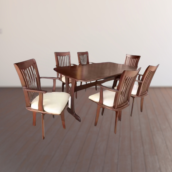 ชุดโต๊ะอาหารไม้ 6 ที่นั่ง WISDOM DESIGN FURNITURE รุ่น RUSSELL 180 ซม. สีคาปูชิโน่_3