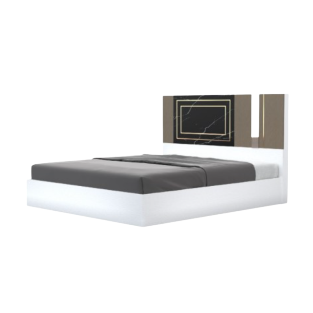 ชุดห้องนอน + ที่นอนสปริง 6 ฟุต WISDOM DESIGN FURNITURE รุ่น CHARLOTTE สีขาว/ดาร์คมาร์เบิ้ล/ฟอสซิลค์_2