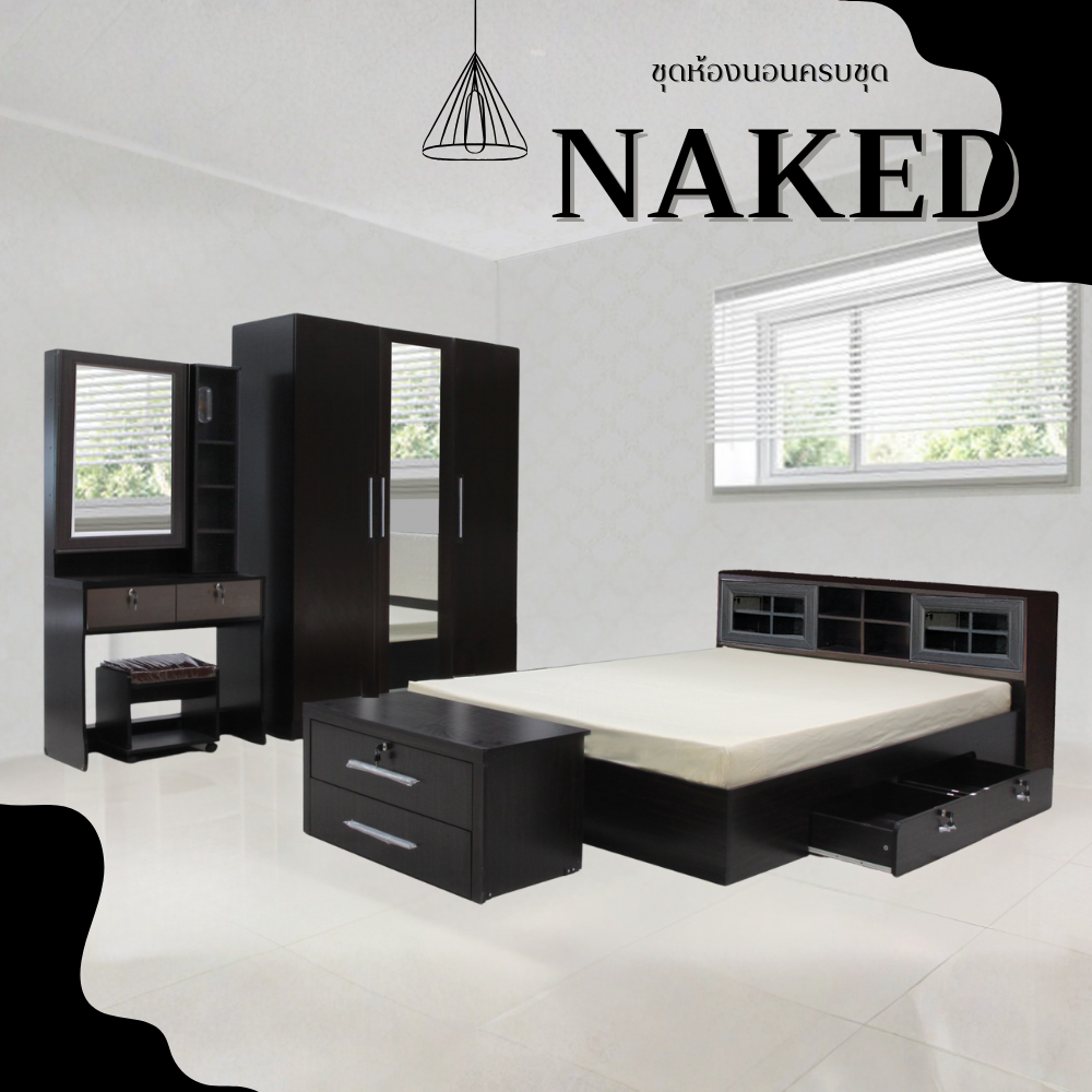 ชุดห้องนอน 5 ฟุต WISDOM DESIGN FURNITURE รุ่น NAKED2 สี โอ๊ค_7