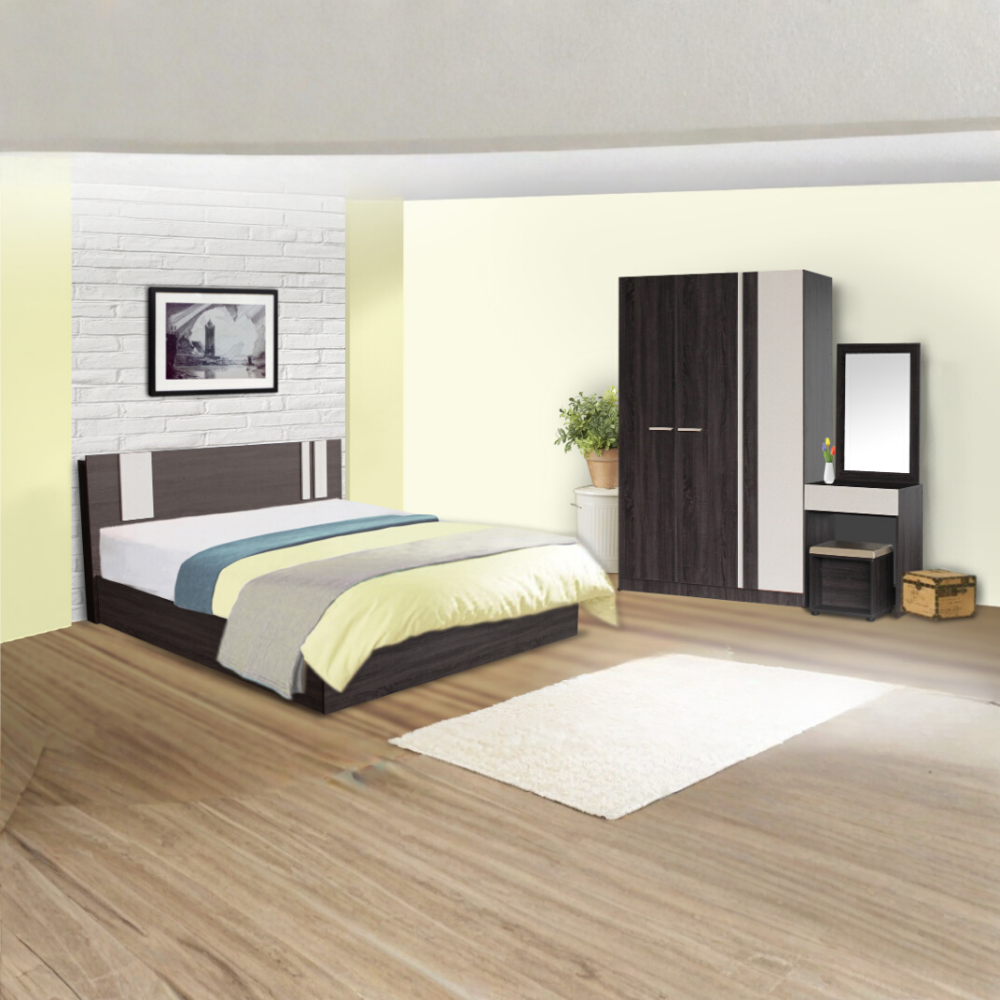 ชุดห้องนอน 5 ฟุต WISDOM DESIGN FURNITURE รุ่น GLORY สี แอชบราวน์/เบจ_6