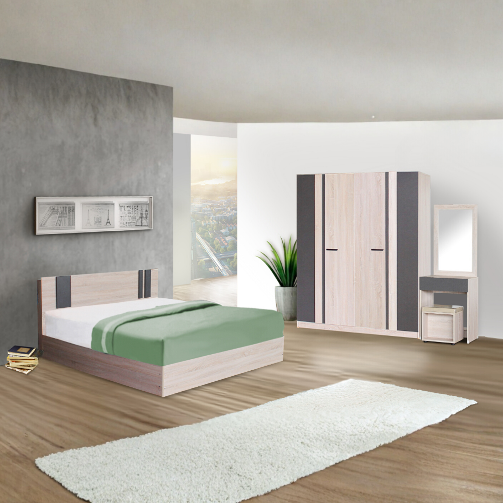 ชุดห้องนอน 5 ฟุต WISDOM DESIGN FURNITURE รุ่น GLORY PLUS สี โซลิค/กราไฟท์_6
