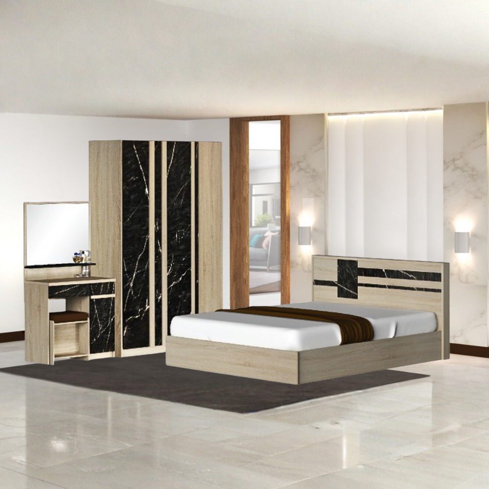 ชุดห้องนอน 6 ฟุต WISDOM DESIGN FURNITURE รุ่น GALAXY สี โซลิค/หิน_7