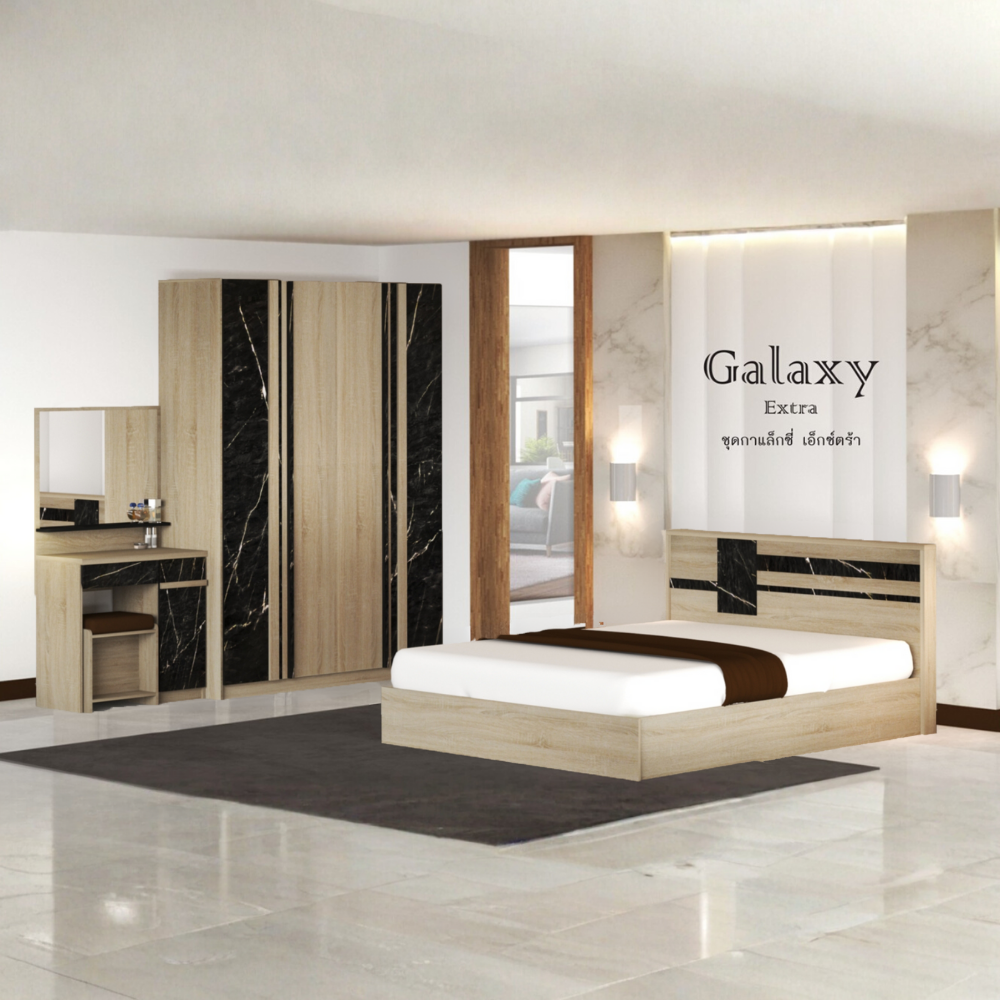 ชุดห้องนอน 6 ฟุต WISDOM DESIGN FURNITURE รุ่น GALAXY EXTRA สี โซลิค/หิน_7
