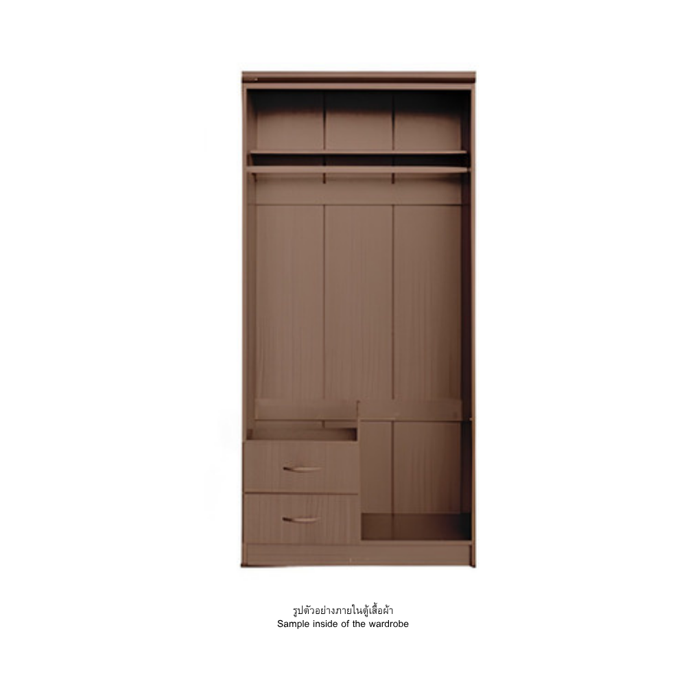 ตู้เสื้อผ้า 2 บานเปิด WISDOM DESIGN FURNITURE 80 ซม. สีโอ๊ค_3