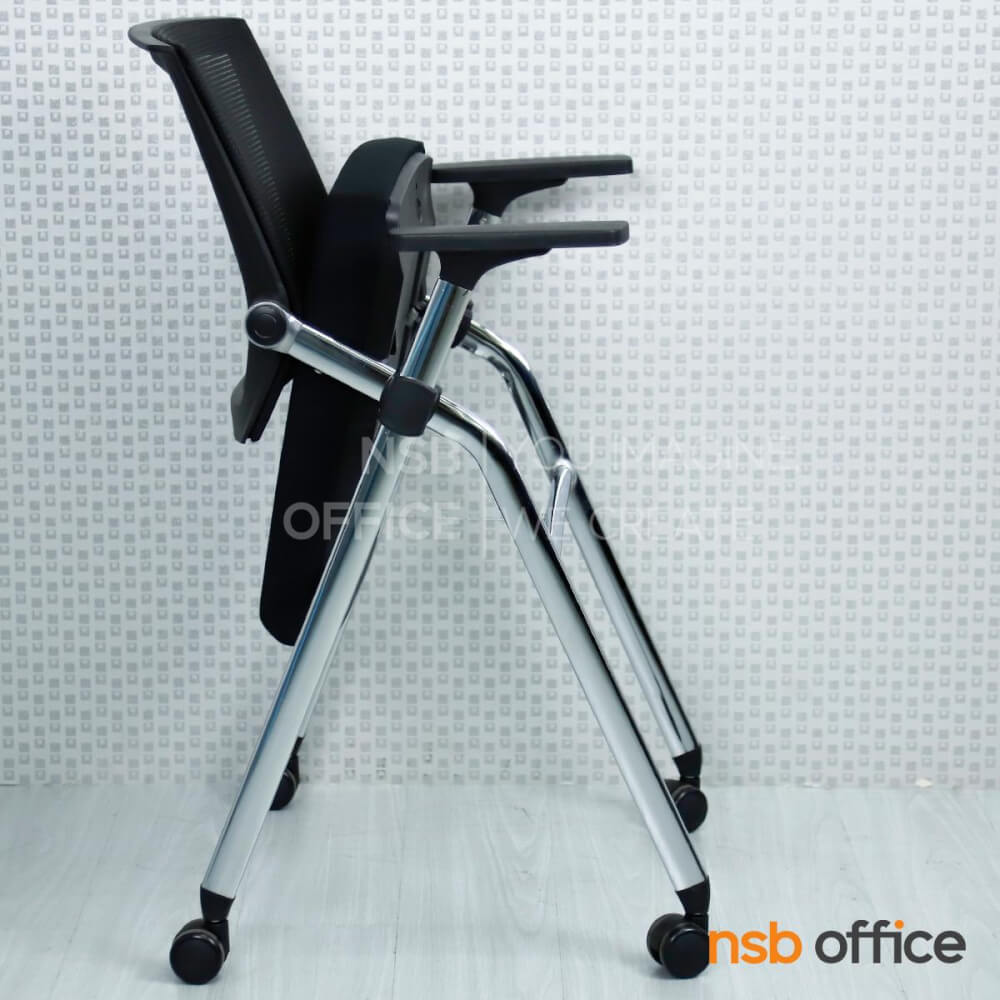 เก้าอี้สำนักงาน NSBOFFICE รุ่น RYKER ขาเหล็กชุบโครเมียม พับได้ สีดำ_3