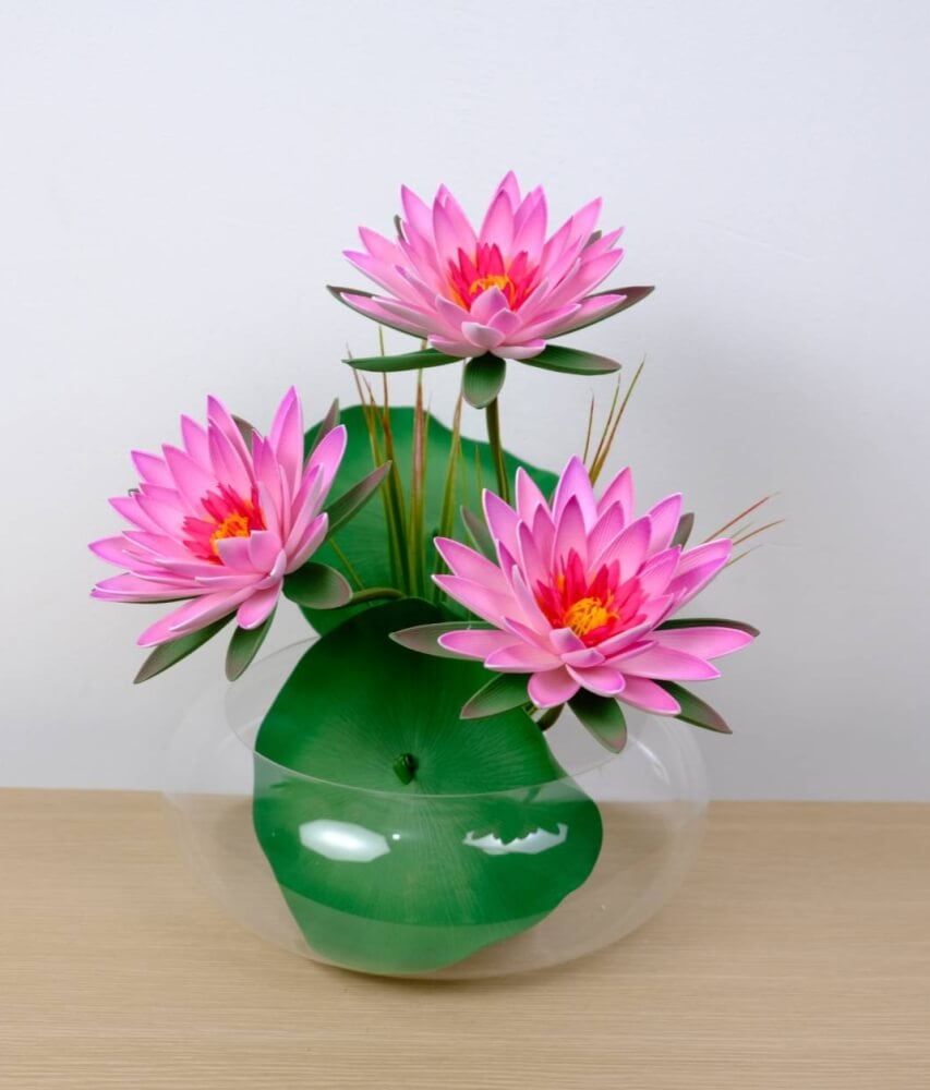 ดอกบัวสายประดิษฐ์ในแจกัน  JGLORYFLOWER  สีชมพู