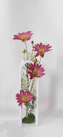 ดอกคริสแซนทีมั่มประดิษฐ์ ในแจกัน JGLORYFLOWER สีชมพู_0