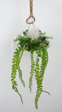 ดอกว่านประดิษฐ์ในแจกันแขวน JGLORYFLOWER สีขาว_0