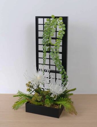 ชุดดอกสไปเดอร์ประดิษฐ์ในแจกันแนวตั้ง JGLORYFLOWER สีขาว_0