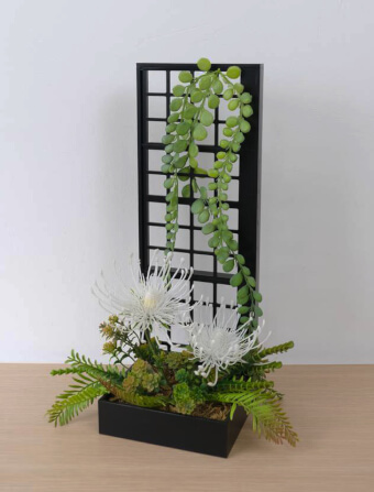 ชุดดอกสไปเดอร์ประดิษฐ์ในแจกันแนวตั้ง JGLORYFLOWER สีขาว_1