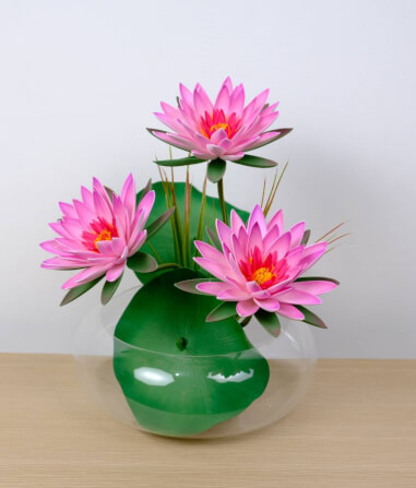 ดอกบัวสายประดิษฐ์ในแจกัน  JGLORYFLOWER  สีชมพู_1