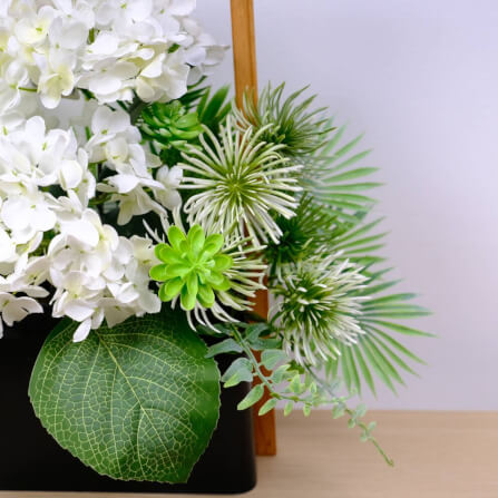 ดอกไฮเดรนเยียประดิษฐ์ผ้าในแจกัน  JGLORYFLOWER  สีขาว_2