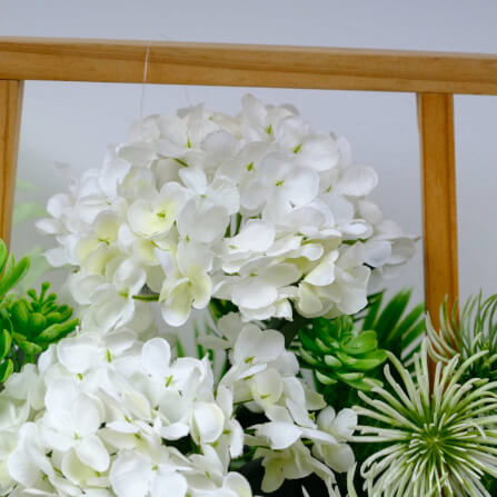 ดอกไฮเดรนเยียประดิษฐ์ผ้าในแจกัน  JGLORYFLOWER  สีขาว_3