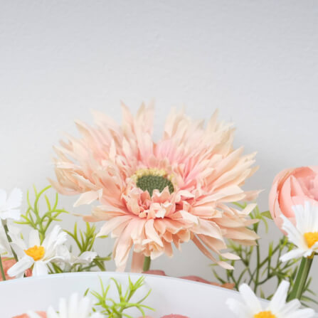 ดอกกุหลาบประดิษฐ์ผ้าในแจกัน  JGLORYFLOWER  สีโอรส_3