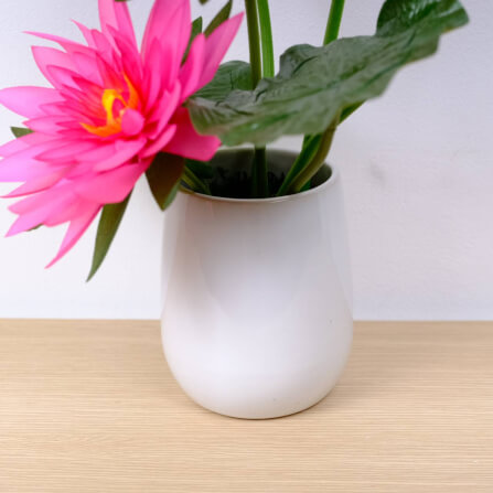 ดอกบัวประดิษฐ์ผ้าในแจกัน  JGLORYFLOWER สีชมพู_4
