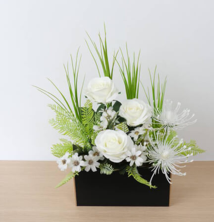 ดอกกุหลาบประดิษฐ์ในแจกัน  JGLORYFLOWER สีขาว_5